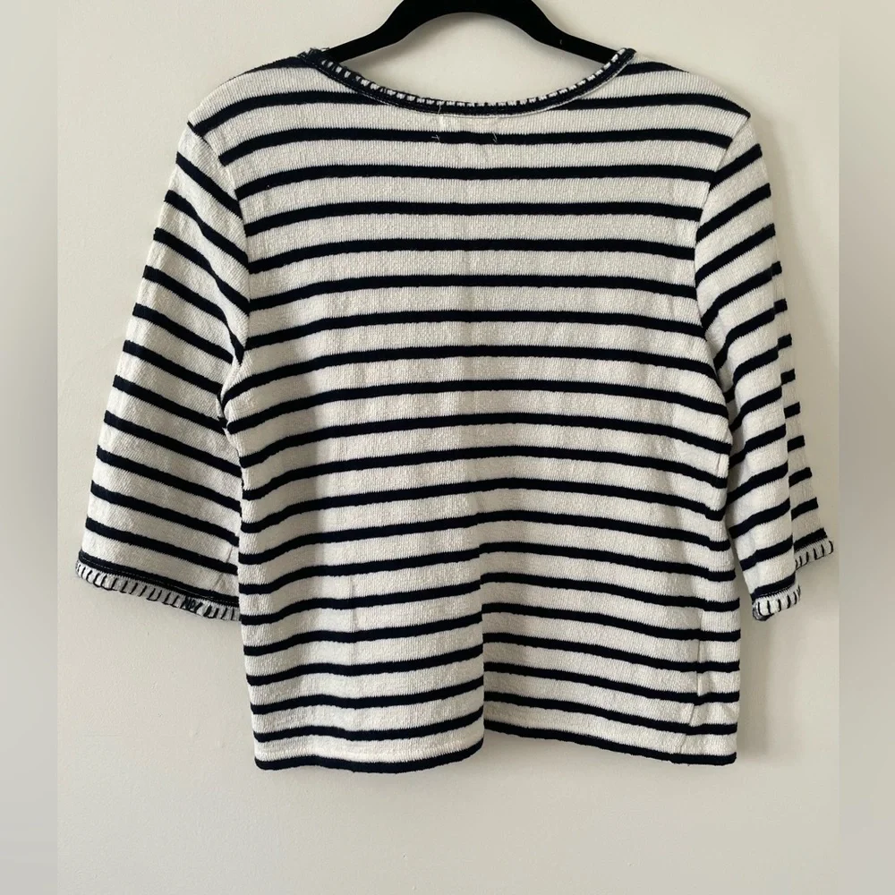 Mello Day Boxy Cropped Cotton Striped Shirt - Picture 4 of 6